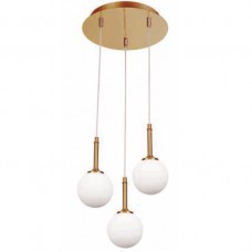 Φωτιστικό Κρεμαστό 3xG9 Χρυσαφί Μεταλλικό με Οπάλ Γυαλί 4016-3/ROSETTE